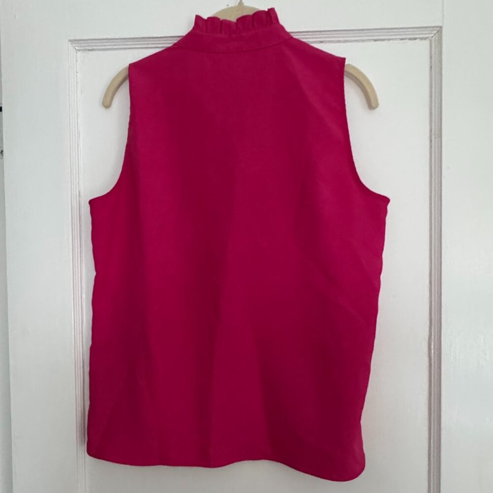 J. Crew Factory Sleeveless Ruffle Neck Blouse - Picture 3 of 5